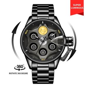 High-End <b>Men's</b> <b>Quartz</b> <b>Watch</b> Rotatable 3D Hollow New Cross-Border 44mm Stainless Steel Luxury Turn-able New Fashionable <b>Watch</b> - Product Image 4