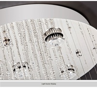 Lustre moderne en acier inoxydable pour villa, luminaire suspendu long pour plafond haut, lustre LED de luxe en cristal pour escalier