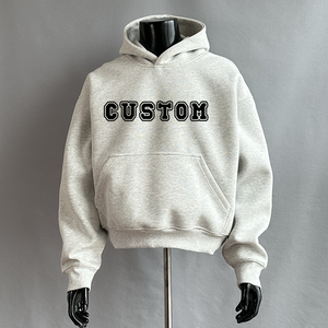 100% Cotton Winter <b>Pullover</b> Sweatshirts for <b>Men</b> Women Oversized Hooded Sportswear Embroidered Fleece Sweatshirt Custom Solid - Product Image 1