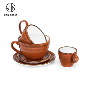 Bicchieri speciali di lusso in ceramica tè caffè <span class=keywords><strong>tazze</strong></span> in ceramica stoviglie all'ingrosso tazza ristoranti tè tazza in ceramica con piatto - Product Image 4