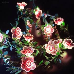 Guirlande lumineuse LED en plastique en forme de fleurs de cerisier, guirlande lumineuse féerique, décoration de jardin, mariage, fête, éclairage - Product Image 5