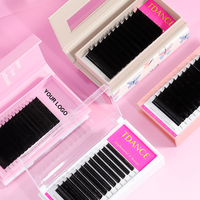 Extensions de cils individuelles en velours de haute qualité, personnalisées, noir mat, cachemire, véganes, sans cruauté, naturelles, longues