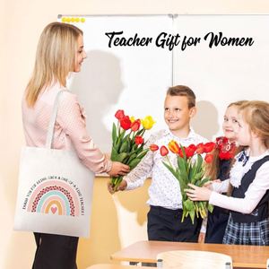 Bolsa de Lona Personalizable para Mujer, Asa de Tela No Tejida, Cierre Personalizado, PVC Mediano, Regalos para Maestras, Día de San Valentín, Navidad, Fin de Semana - Product Image 5