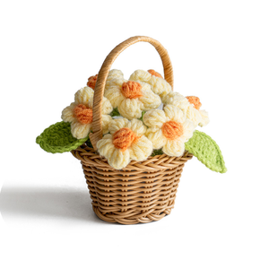 Arreglo Floral de Algodón Tejido a Crochet: Ramo de Tulipanes Artificiales, Diseño de Planta en Maceta - Product Image 2
