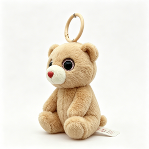 Llavero de peluche de oso de dibujos animados personalizado, con bordado, grabado y estampado, pequeño oso de peluche marrón, llavero de animal de peluche, oso de peluche - Product Image 1