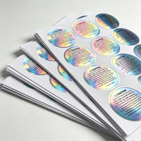 Autocollant en vinyle holographique avec logo personnalisé, imprimé UV, étiquettes d'avertissement de sécurité pour l'emballage des bougies, des parfums et des huiles essentielles