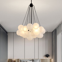 BGST Boule De Verre Ronde Lustre Moderne LED Éclairage Home Art Décorations Suspension E27 pour Home Bar Store