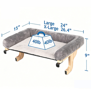 Hamac orthopédique pour chat à fixer sur fenêtre, étagère en bois pour chats de petite et grande taille, chatons, siège suspendu pour animaux de compagnie - Product Image 2