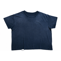 T-shirt Ringer Vintage Délavé Personnalisé Coupe Ample Courte Effet Usé en Coton Léger Tricoté Fluide à Manches Courtes pour Homme