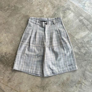 Shorts en jean selvedge japonais pour homme, coupe décontractée, motif écossais, jambe large, 13 oz - Product Image 3