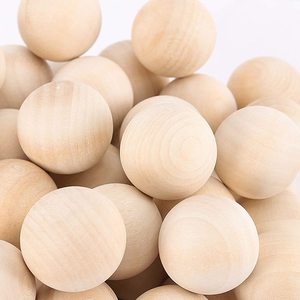 Boule ronde en bois de 2 pouces non finie Boule en bois naturel Boules d'artisanat lisses pour l'artisanat Projets de bricolage - Product Image 1