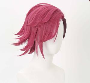 Parrucca sintetica resistente al calore corta rosa intenso di Arcane di League of Legends per cosplay Vi FCGD-046 - Product Image 4