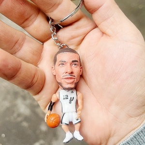 Articles de fans de basketball en plastique Leluike Kobe Warriors Curry Durant Lakers James <span class=keywords><strong>Irving</strong></span> Sports Trend Figurines Porte-clés - Product Image 4