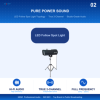 Projecteur de suivi manuel COB 450W AC100-240V 8-15 °   Projecteur à 5 couleurs + lumière blanche pour éclairage de scène de mariage, de théâtre et de concert