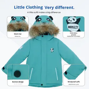 Pantalon à bretelles coupe-vent, imperméable, chaud et résistant à l'usure pour garçons de 2 à 6 ans, ensemble de <span class=keywords><strong>ski</strong></span> pour bébé avec fermeture à glissière - Product Image 2