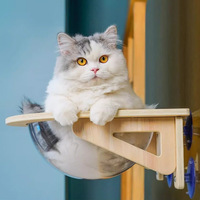 Lit pour chat en bois massif écologique Capsule spatiale transparente conception fenêtre ventouses non perforées nid universel suspendu