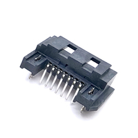 Conector SATA Soulin de 7 Pines, Semi-cerrado, de 90 Grados, PC2.5 LCP, Semi-enchapado en Oro, 1U, Interfaz de Conector SATA, PCB de Latón Macho
