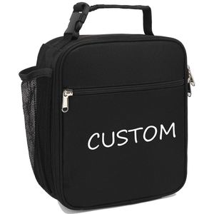 Custom Kid Lunch Box Insulated Letter Print Soft Bag Mini School Cooler Thermal Meal Tote Black Printed Cooler Bag for Girl Boy - Product Image 1
