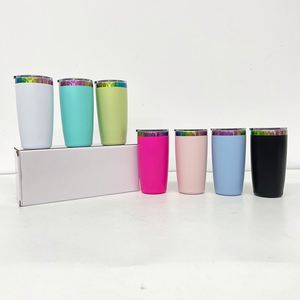 US Warehouse 10oz rainbow Plated Colorful Drinkware Tumbler 10 oz Stainless Steel Travel Coffee Beer Kids Cup for Laser Engraved - Product Image 1