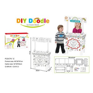 3D DIY Toys Ice Cream Stall <strong>Cardboard</strong> <strong>Colouring</strong> Paint <strong>House</strong> for Children - Product Image 4