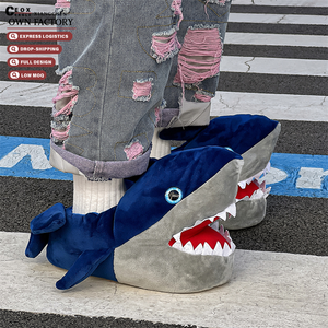 Requin d'intérieur à usage domestique d'amortissement d'hiver à la mode pour le remplissage de coton PP <span class=keywords><strong>sandales</strong></span> pour femmes en coton en peluche personnalisées - Product Image 1