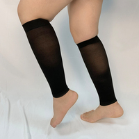 Chaussettes de compression noires pour voyage et vol, anti-thrombose veineuse profonde (AVP) et CVI, hauteur genou