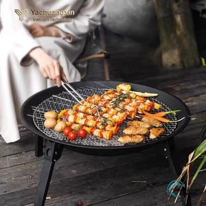 Réchaud de camping portable en métal avec couvercle en maille pour brûler du bois en extérieur - Product Image 4