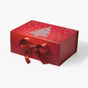 Chaussures de luxe à aimant rouge, boîte cadeau pour le réveillon du nouvel an pour enfants, natitikflop na katron