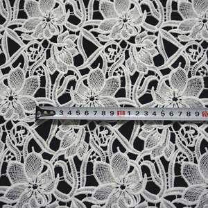 Robe de soirée blanche travail manuel perlé Tulle français brodé dentelle tissus tissu Voile dentelle tissu haute qualité coton suisse - Product Image 2