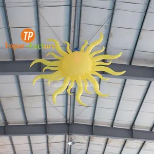 Manufactory Hot Sale Led Decorations Hanging Balloon Model Inflatable Sun Shape Helium Balloon With Blower