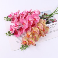 Orchidées Phalaenopsis artificielles 9 têtes Real Touch Mini fleur d'orchidée pour la décoration de la maison de fête de mariage