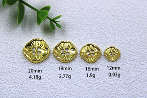 กระดุม4รูสำหรับเสื้อเสื้อโค้ทกระดุม4รูลายนูนสีทองหรูหราโลหะอัลลอยแบบไม่สม่ำเสมอแบบพิเศษแบบกำหนดเอง - Product Image 6