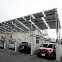 Structure de carport photovoltaïque en aluminium à 15 panneaux sur mesure, montage rapide, abri de stationnement au sol