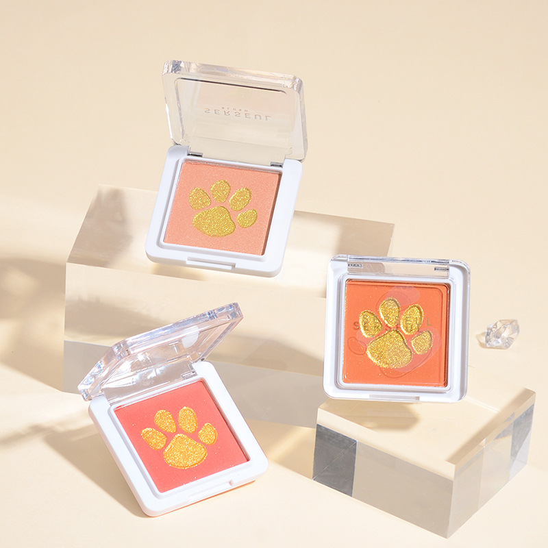 Частная торговая марка фиолетовые одиночные Румяна для лица веганская розовая Золотая пудра Румяна Палитра для женщин небольшой минимальный заказ натуральный оранжевый розовый макияж