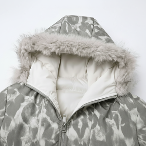 Veste d'homme en polyester rembourrée en coton épais et chaude pour moto, nouvelle collection 2025, col luxueux, grande garniture en fourrure, blanche, respirante, fermeture éclair - Product Image 1