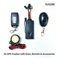 Traceur GPS intelligent 2G pour flotte d'entreprise YLG206 avec contrôle moteur à distance et sirène, et carte SIM mondiale