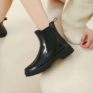 Botas de plataforma para <span class=keywords><strong>mujer</strong></span>, tacón plano barato, comodidad con Tobillo elástico, Botas de lluvia, <span class=keywords><strong>zapatos</strong></span> de lluvia de gelatina a la moda - Product Image 3