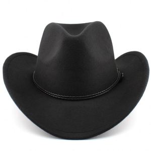 Sombrero de vaquero occidental para hombre y mujer para caballero, vaquera de Jazz de invierno con campana de cuero, sombrero de Iglesia, gorras de fieltro - Product Image 6