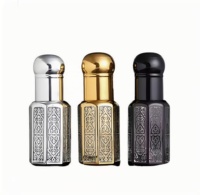 Bouteille de parfum octogonale arabe Atar/bouteille d'huile essentielle huile essentielle cosmétique verre sérigraphie bouchon à vis personnalisé GRACE