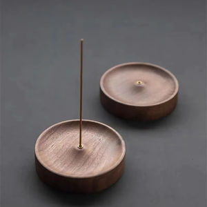 Soporte de Madera Maciza Hecho a Mano para Quemador, Bandeja de Nogal Negro Norteamericano para Ceremonia del Té y Difusor de Aromaterapia al por Mayor - Product Image 1