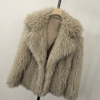 Nouveauté, manteau d'hiver élégant pour femmes, en fausse fourrure shaggy multicolores, court et tendance