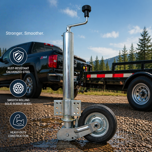 Nouvelle <span class=keywords><strong>roue</strong></span> de remorque réglable ERA de 60 mm en acier zingué, pliable automatiquement, capacité 300 kg, roulement à billes robuste - Product Image 1