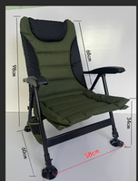 Chaise de pêche pliable d'extérieur à jambes télescopiques inclinables multi-positions