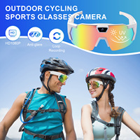 Lunettes de soleil de cyclisme d'extérieur intelligentes avec caméra 1080P HD pour enregistrement photo/vidéo, masque de ski coupe-vent anti-éblouissement à bouton-poussoir