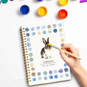 Cahier de peinture à l'<span class=keywords><strong>aquarelle</strong></span> sur le thème des animaux et du jardin, reliure spirale, kit cadeau adapté aux débutants, couverture en papier, 6,5 x 9 pouces, 28 pages - Product Image 4