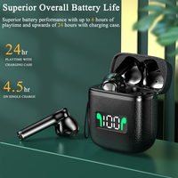 Earphone TWS Baru S20 BT5.0 Motif Kulit LED Digital Stereo Earbud Nirkabel Headphone Earbuds