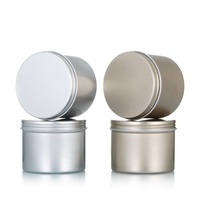 5-250ml Mini Logo Personnalisé Alimentaire Thé Bonbons Pot En Aluminium avec Couvercle À Vis Baume À Lèvres Solide Parfum Peut Étain Récipient En Métal pour Emballage