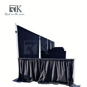 Kit de telón de fondo de alta calidad y fácil instalación con tubos y cortinas para stand de ferias comerciales y decoración de bodas - Product Image 1