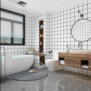 Pegatina de azulejo de mármol 3D impermeable, autoadhesiva, antideslizante, calcomanía de suelo para cocina y dormitorio, Panel de pared de Pvc de 60x60cm 2100 - Product Image 5