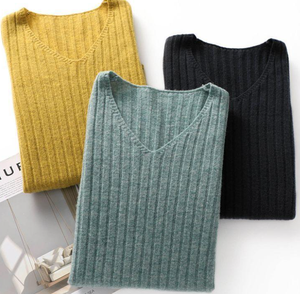 <span class=keywords><strong>Pull</strong></span> en maille col en V pour <span class=keywords><strong>femme</strong></span>, manches longues, décontracté, doux et chaud, couleur unie, basique, mode féminine, collection automne-hiver 2026 - Product Image 3